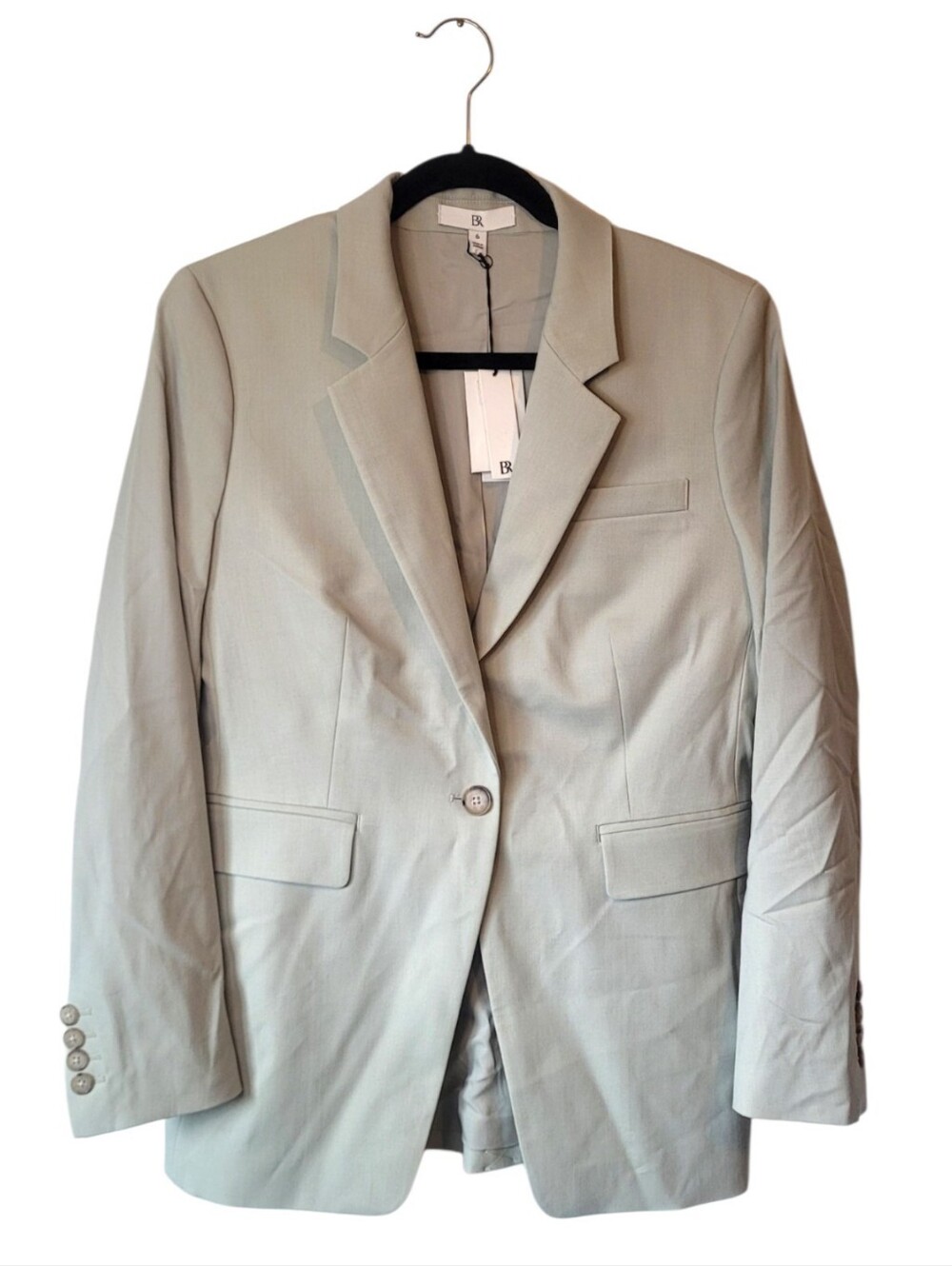 Classic Women's Single-Button Blazer in Light Sage Size 6 NWT